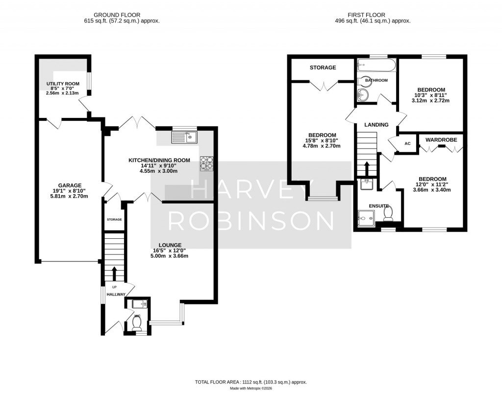 Floorplans For Fennel Drive, Biggleswade, SG18