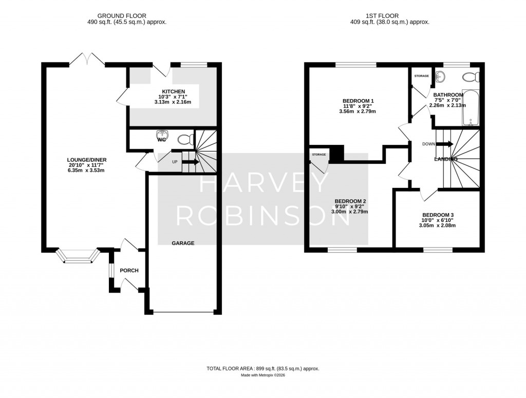 Floorplans For Swan End, Buckden, PE19