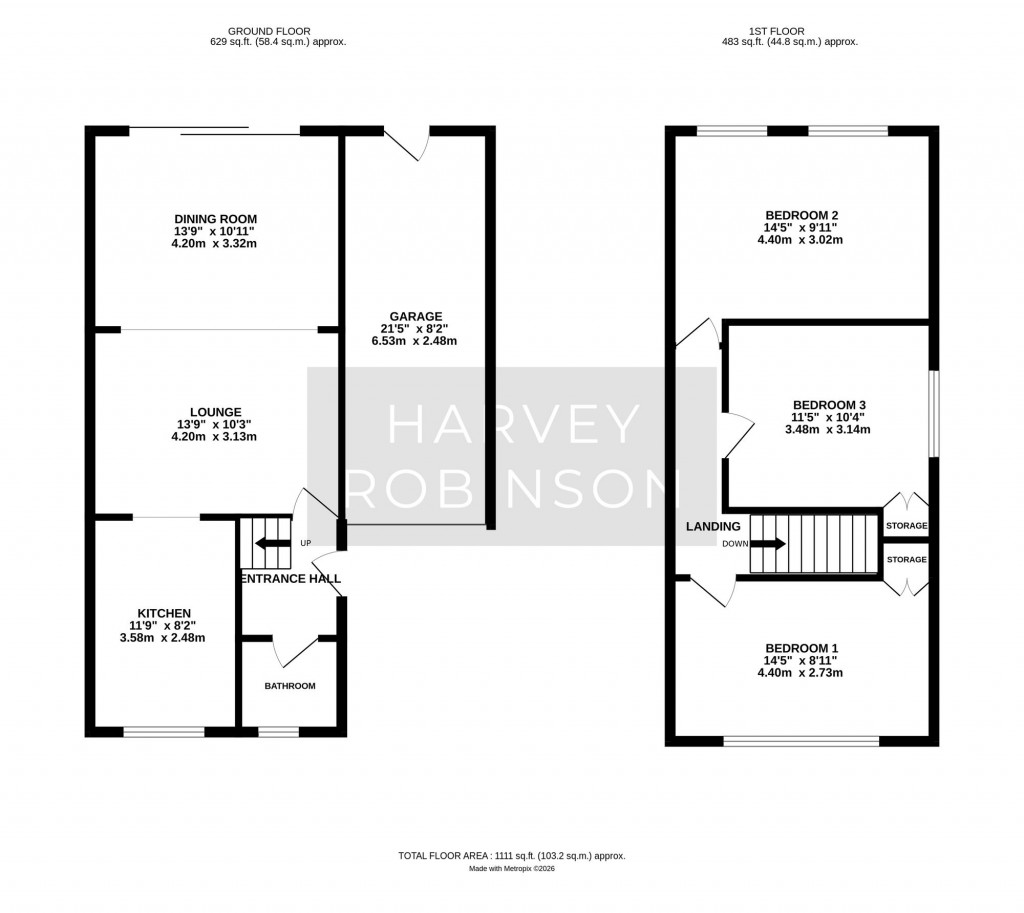 Floorplans For Burstellars, St. Ives, PE27