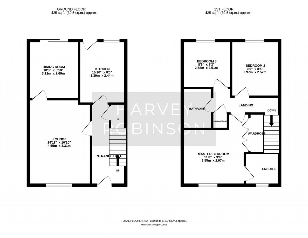 Floorplans For Stocker Way, Eynesbury, PE19