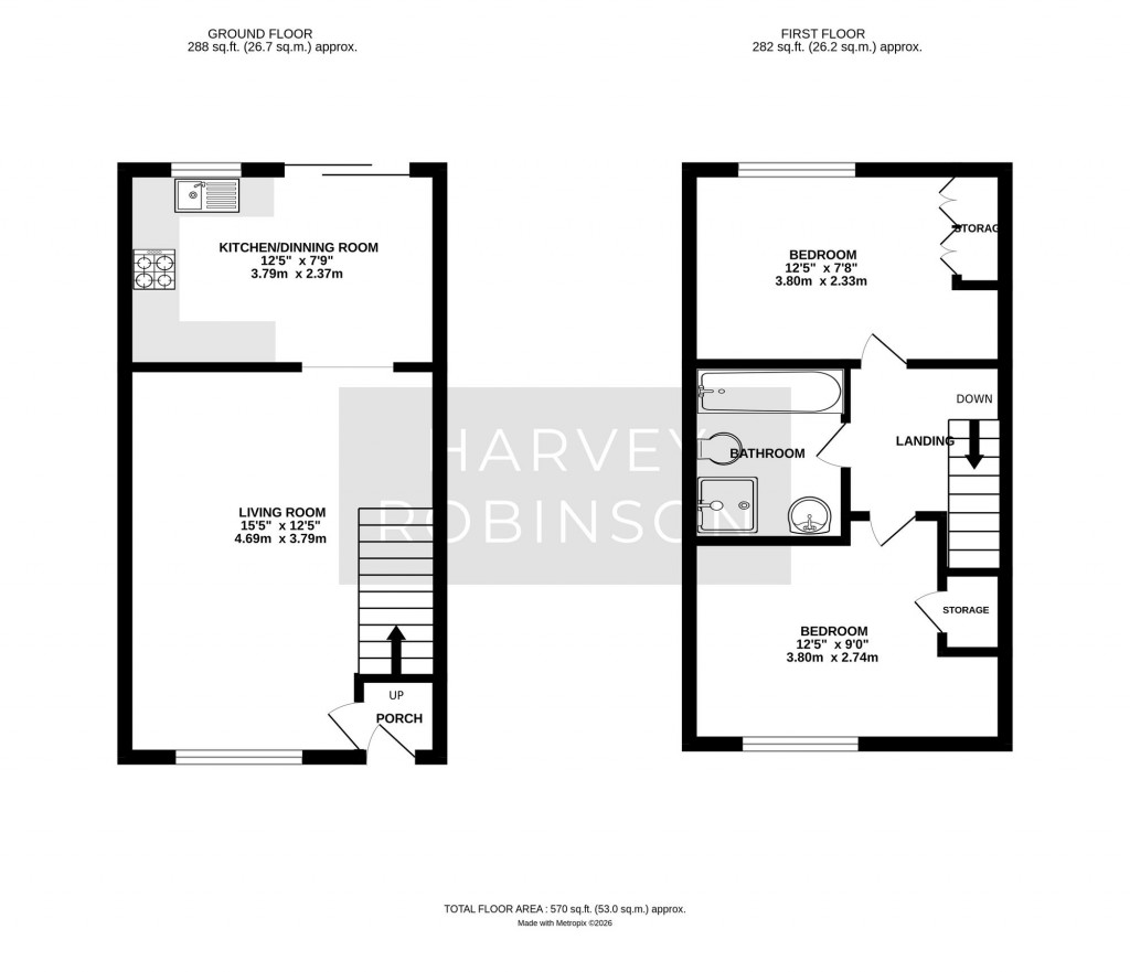 Floorplans For Chervil Close, Biggleswade, SG18