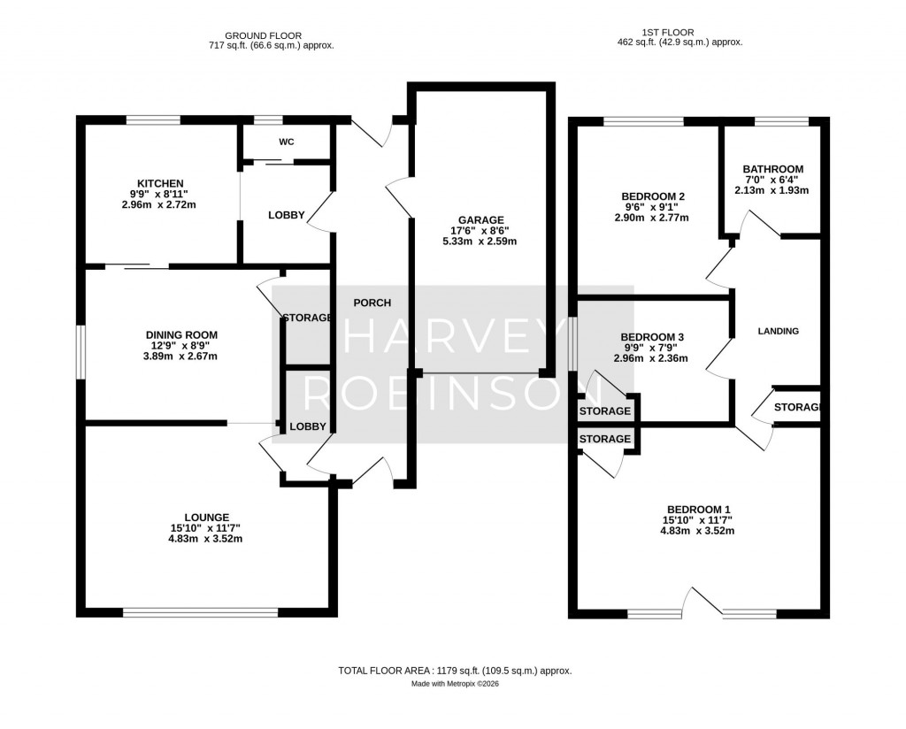 Floorplans For Burstellars, St. Ives, PE27