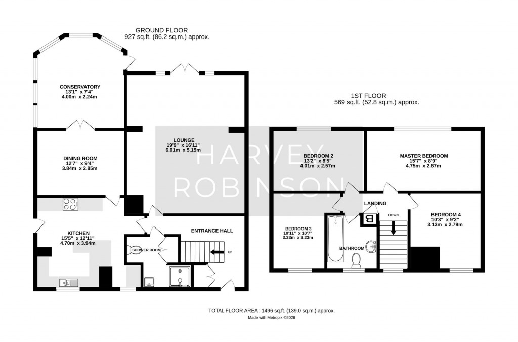 Floorplans For Saxon Close, Sawtry, PE28