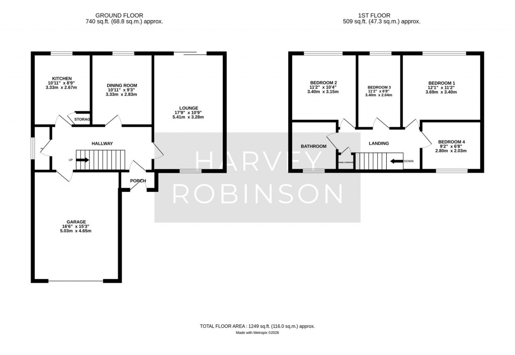 Floorplans For Manor Drive, Fenstanton, PE28