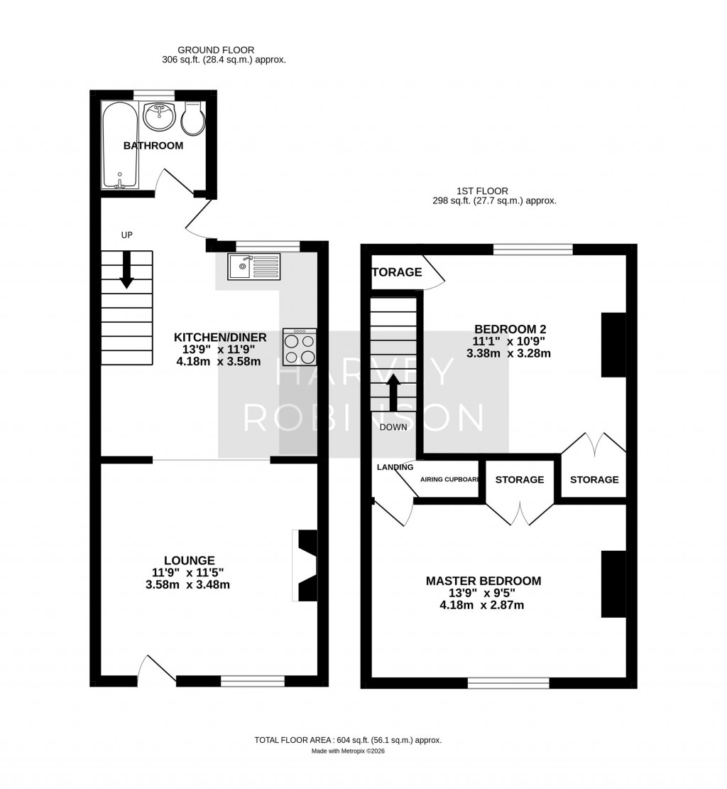 Floorplans For Great Northern Street, Huntingdon, PE29