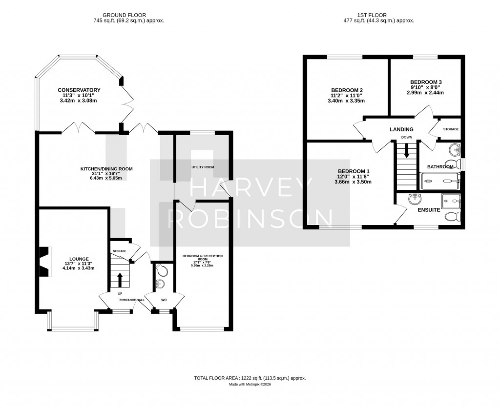 Floorplans For Burwell Road, Eaton Ford, PE19