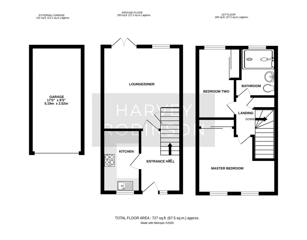 Floorplans For Kite Close, Hartford, PE29