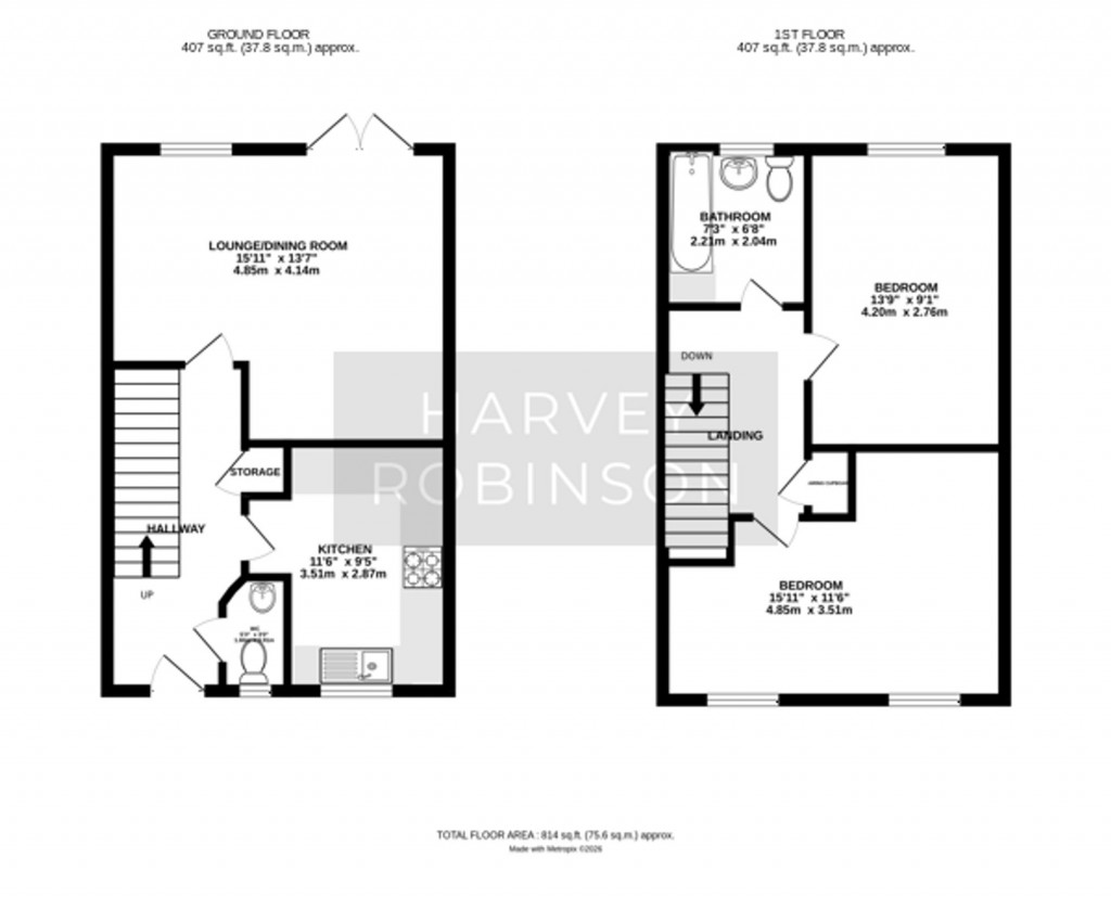 Floorplans For Eris Avenue, Biggleswade, SG18