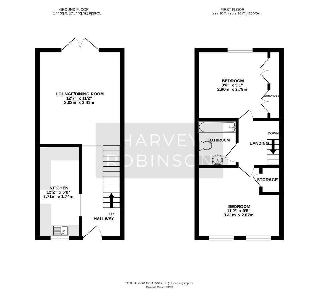 Floorplans For Tennyson Avenue, Biggleswade, SG18