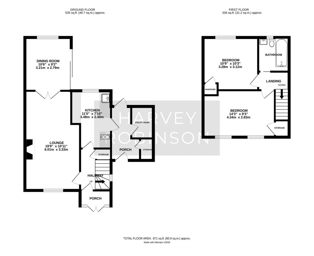 Floorplans For The Rowlands, Biggleswade, SG18